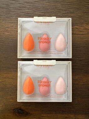 ULTA BEAUTY x2 Mini Teardrop Blender Sponges Trio Pink Orange Makeup Applicator